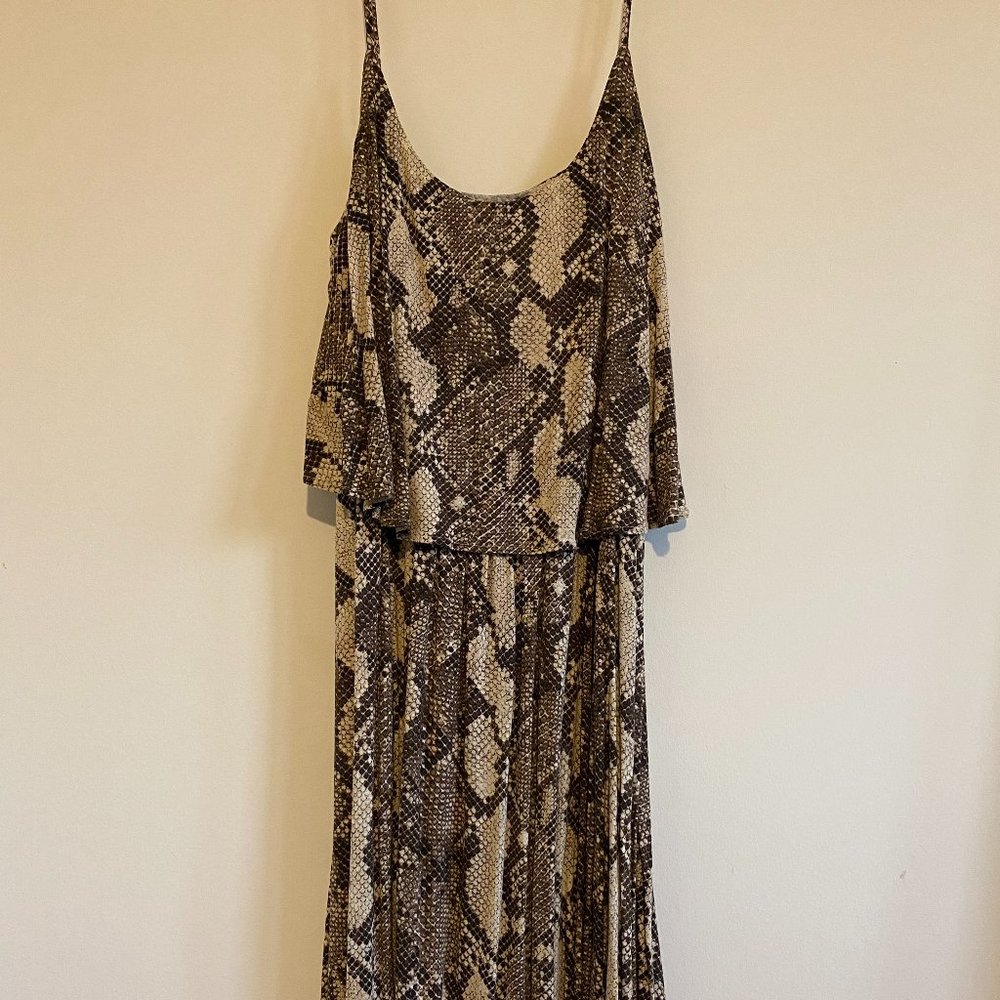 SALE Snakeskin Print Soft Strap Dress H&M Large/XL